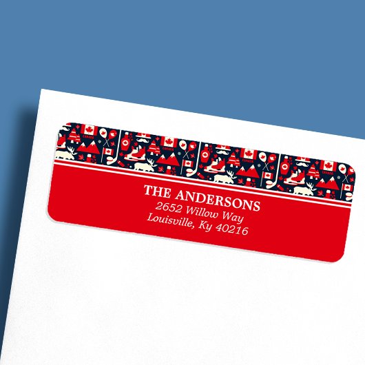 Étiquette Canada Adresse de l'orignal d'hiver de Noël canadi