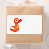 Étiquette Canard baby shower orange (En situation)