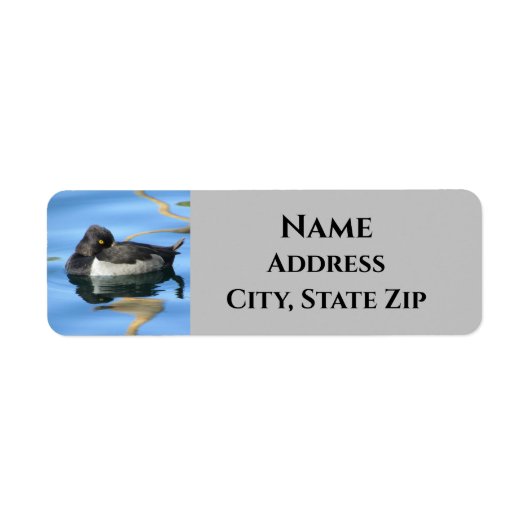 Étiquette Canard blanc noir blanc somnolent Photo Réflexion  (Devant)