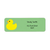 Étiquette Canard jaune, couleur verte (Devant)