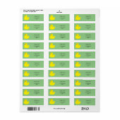 Étiquette Canard jaune, couleur verte (Feuille entière)