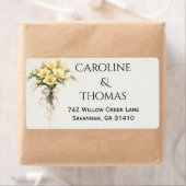 Étiquette Canary Yellow Romantic Freesia  Floral Wedding (En situation)