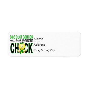 Étiquette Cancer cholagogue sali avec le poussin faux