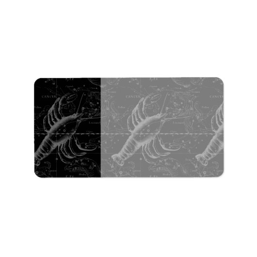 Étiquette Cancer Constellation Hevelius 1690 Décor (Devant)