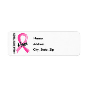 Étiquette Cancer du sein de l'espoir 5 de foi de courage