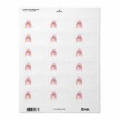 Étiquette Cancer du sein Pingouin rose (Feuille entière)