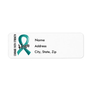 Étiquette Cancer ovarien de l'espoir 5 de foi de courage