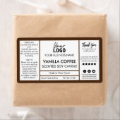 Étiquette Candle de Brown And White Coffee (En situation)