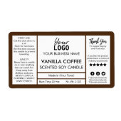 Étiquette Candle de Brown And White Coffee (Devant)