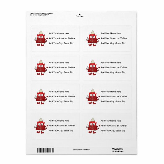 Étiquette Candy Corn Devil Halloween (Feuille entière)