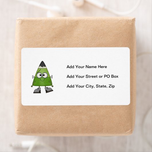 Étiquette Candy Corn Frankenstein Halloween (En situation)