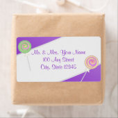 Étiquette Candy Lollipop Purple Adresse (En situation)