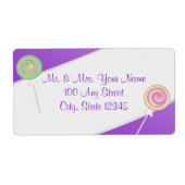 Étiquette Candy Lollipop Purple Adresse (Devant)