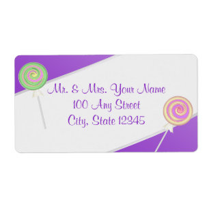 Étiquette Candy Lollipop Purple Adresse