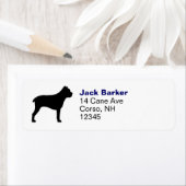 Étiquette Cane Corso Chien race Silhouette Adresse de retour (En situation)