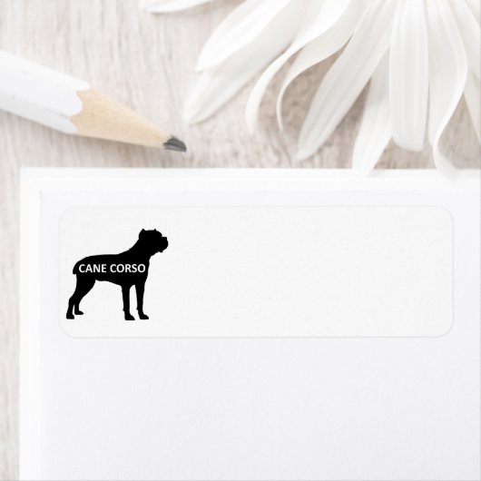 Étiquette cane corso silo nom noir (En situation)