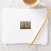 Étiquette Caniches dans une fourgonnette hippie (En situation)