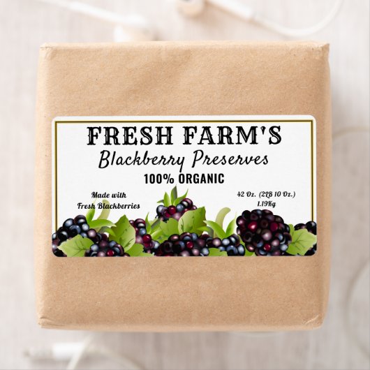 Étiquette Canne à fruits de Blackberry (En situation)