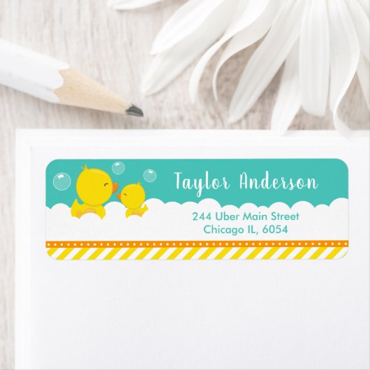 Étiquette Caoutchouc jaune et vert (En situation)