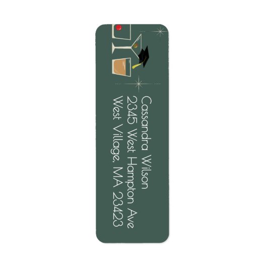 Étiquette Cap and Cocktail Graduation Party (Devant)