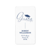 Étiquette Cap Bleu de diplôme Adresse de retour (Devant)