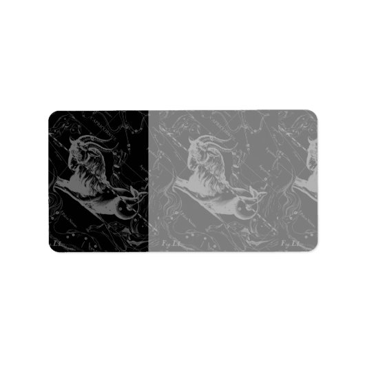 Étiquette Capricorne Constellation Hevelius 1690 sur Noir (Devant)