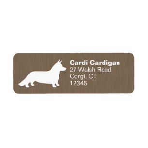 Étiquette Cardigan Welsh Corgi Chien Silhouette Adresse de r