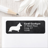 Étiquette Cardigan Welsh Corgi Silhouette Adresse de retour (En situation)