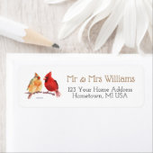 Étiquette Cardinal Bird Adresse de retour (En situation)