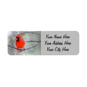 Étiquette Cardinal dans la neige (Devant)