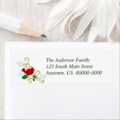 Étiquette Cardinal de Noël Adresse de retour (En situation)