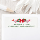 Étiquette Cardinal de Noël Holly Noël (En situation)