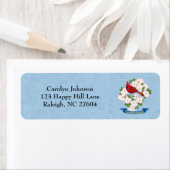 Étiquette Cardinal d'État de Caroline du Nord Oiseau Dogwood (En situation)