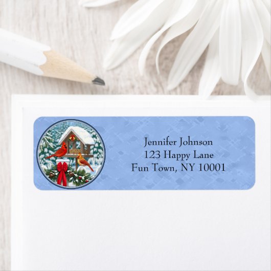 Étiquette Cardinal Feast Blue (En situation)