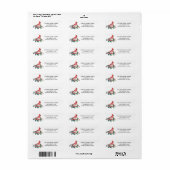 Étiquette Cardinal & Holly Branch Holiday Adresse (Feuille entière)