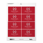 Étiquette Cardinal Red Laureate Adresse de retour (Feuille entière)
