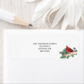 Étiquette Cardinal rouge de Noël (En situation)