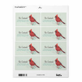 Étiquette Cardinal rouge du Nord (Feuille entière)