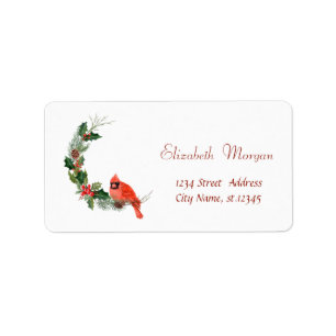 Étiquette Cardinal rouge Fête de Noël