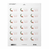 Étiquette Cardinal rouge Fête de Noël (Feuille entière)