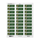 Étiquette Cardinaux rouges et houx vert (Feuille entière)