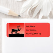 Étiquette Caribou au coucher du soleil - Art original de la  (En situation)