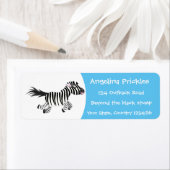 Étiquette Caricature amusante de zèbre (En situation)