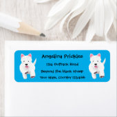 Étiquette Caricature blanche de terrier de l'ouest (En situation)