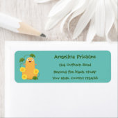 Étiquette Caricature citrouille gourde en beuret joyeux (En situation)