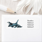 Étiquette Caricature d'avion de chasse militaire (En situation)