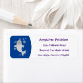 Étiquette Caricature de bulles de narval joyeux (En situation)