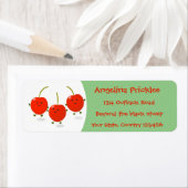 Étiquette Caricature de cerises rouges à sauter mûr (En situation)