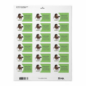 Étiquette Caricature de cheval de trait de Cute Clydesdale (Feuille entière)