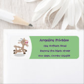 Étiquette Caricature de chèvre billy joyeux (En situation)